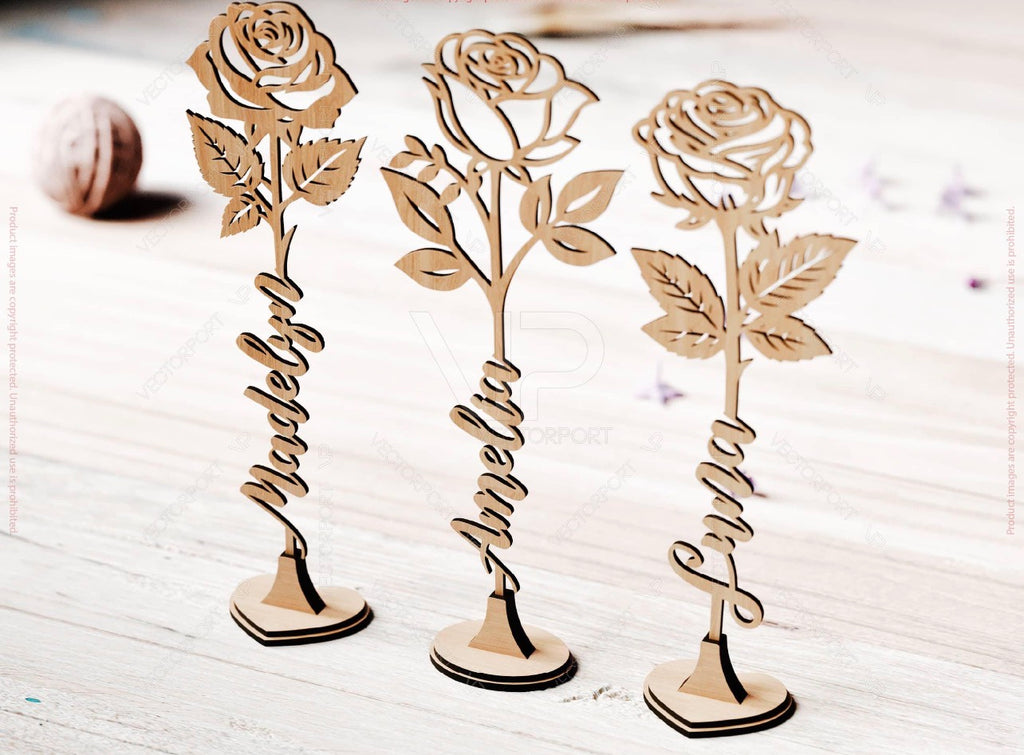 Personalized Wooden Roses