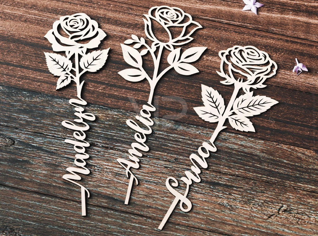 Personalized Wooden Roses