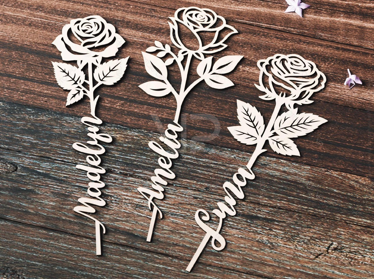 Personalized Wooden Roses